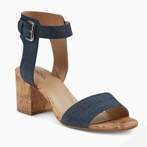 Denim Cork Sandals - Size 10